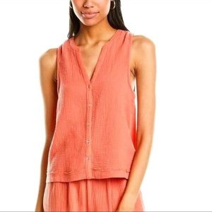 NWT Splendid gauze button up tank